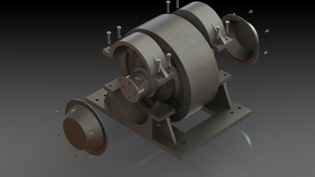 kiln supporting roller assembly 3D Модель .c4d .max .obj .3ds .fbx .stl .blend 
