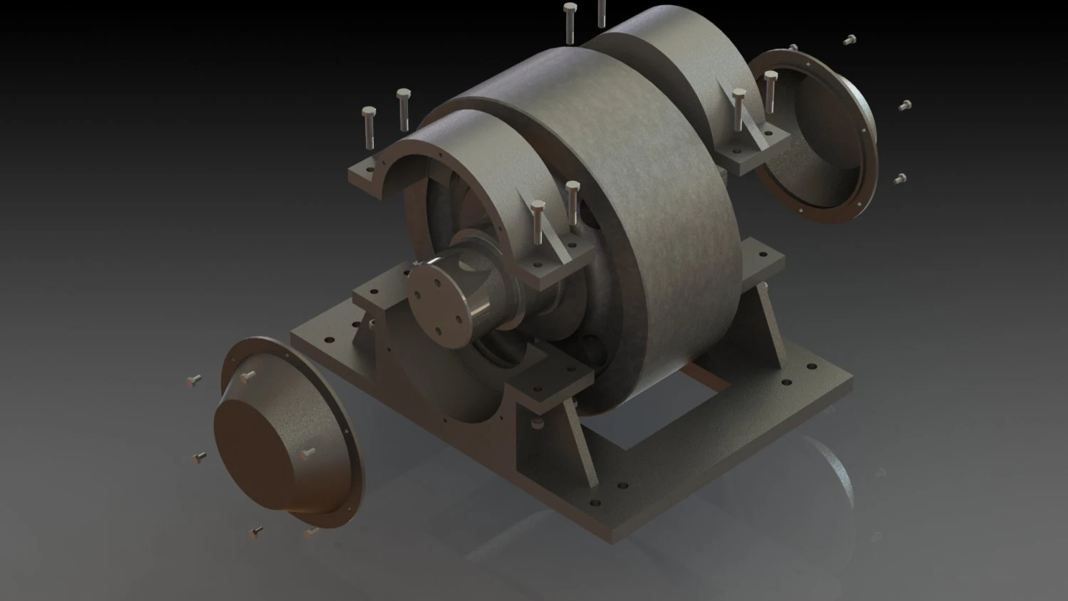 conjunto de rolos de suporte do forno Modelo 3D .c4d .max .obj .3ds .fbx .stl .blend 