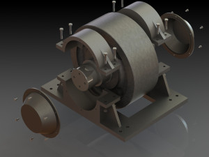 kiln supporting roller assembly 3D Model