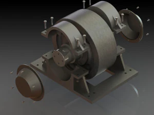 ensemble de rouleaux de support de four Modèle 3D