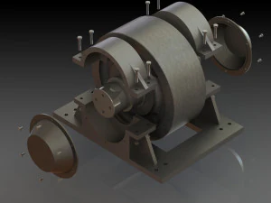 conjunto de rolos de suporte do forno Modelo 3D