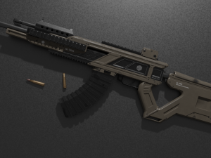 sci-fi assault rifle based on m762 3D 모델