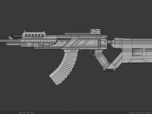 sci-fi assault rifle based on m762 3D Model