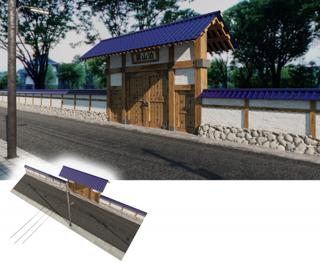 japanese front gate 3d Modello 3D .c4d .max .obj .3ds .fbx .stl .blend 