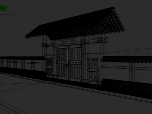 japanese front gate 3d Modello 3D