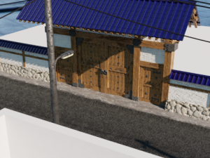 japanese front gate 3d Modello 3D