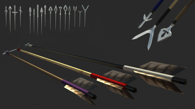 japanese arrow set 3d 3D 模型 .c4d .max .obj .3ds .fbx .stl .blend 