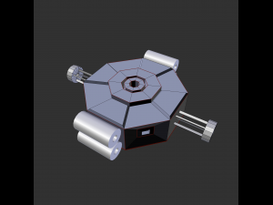 double mirror satellite Modelo 3D