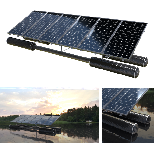 floating pv solar panel array Model 3D .c4d .max .obj .3ds .fbx .stl .blend 