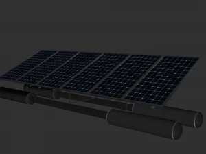 array di pannelli solari fotovoltaici galleggianti Modello 3D