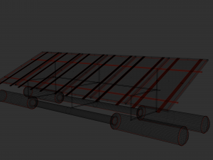 floating pv solar panel array Model 3D