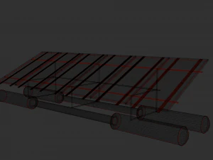 array di pannelli solari fotovoltaici galleggianti Modello 3D