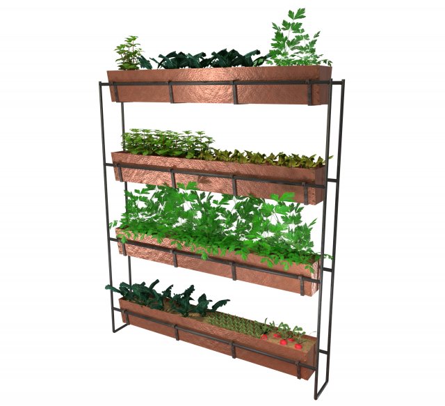 realistic copper indoor vertical farming 3D Model .c4d .max .obj .3ds .fbx .stl .blend 