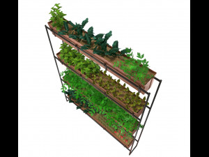realistic copper indoor vertical farming 3D Model