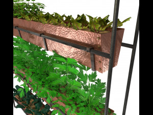 realistic copper indoor vertical farming 3D Model