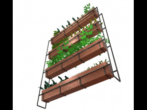 realistic copper indoor vertical farming 3D Model