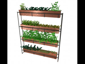 realistic copper indoor vertical farming 3D Model