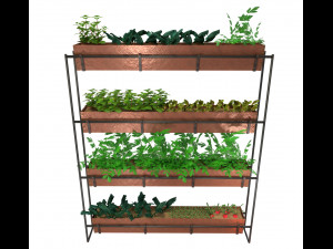 realistic copper indoor vertical farming 3D Model