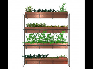 realistic copper indoor vertical farming 3D Model