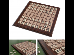 3D model Chess Japanese Shogi - 4 masked - traditional VR / AR / low-poly