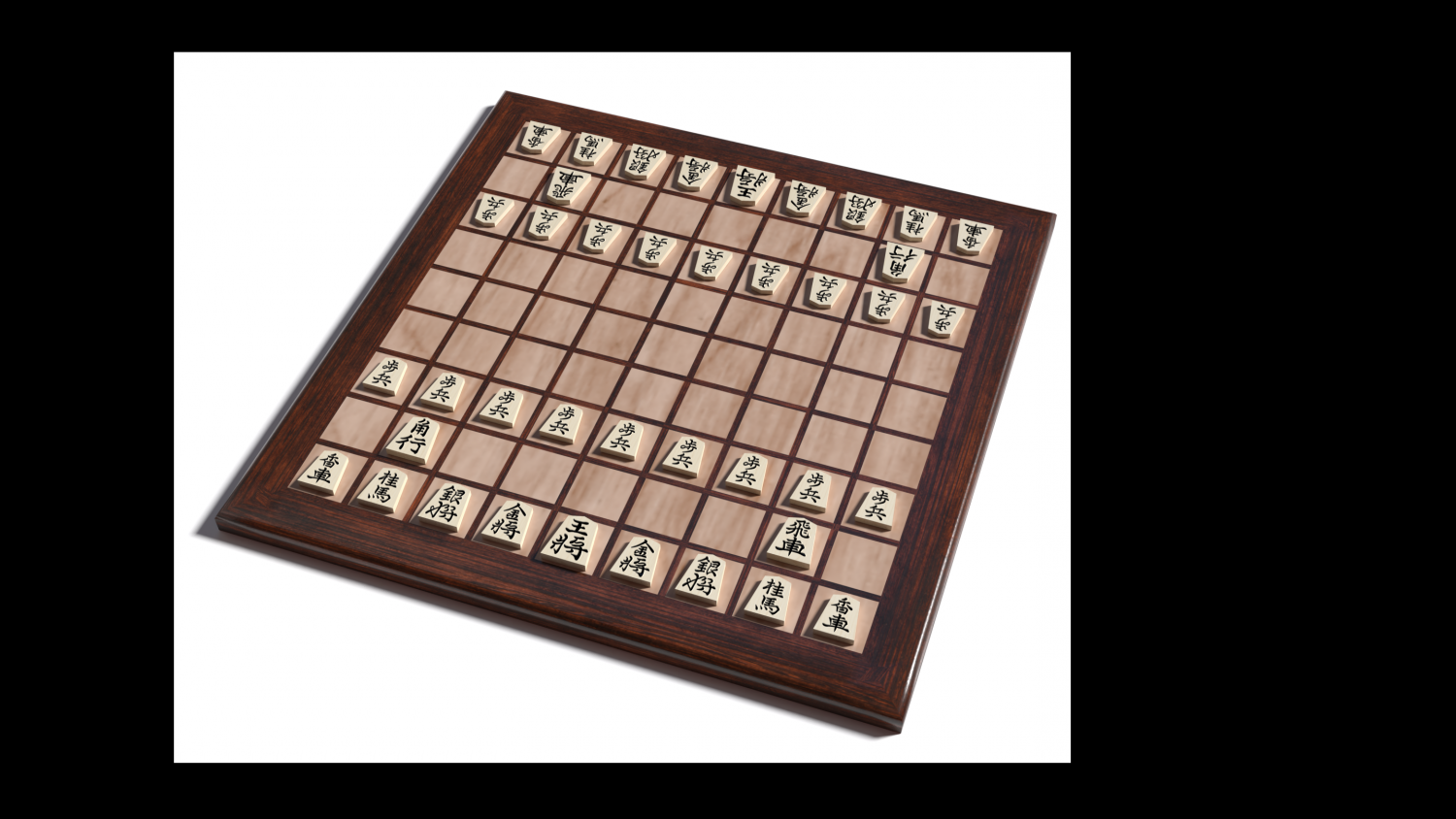 traditional shogi board Low-poly 3D Model