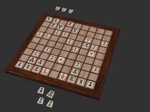 luxury laminated shogi board 3D Model