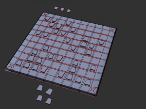 luxury laminated shogi board 3D Model