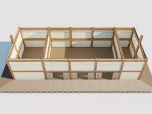 japanese freestanding dojo 3D Model