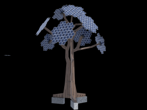 solar energy tree hexagonal cells 3D 모델