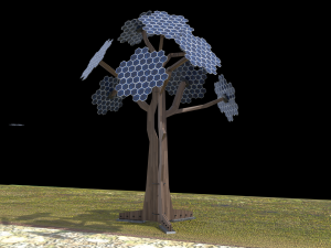 solar energy tree hexagonal cells Model 3D