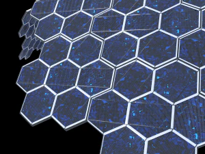 solar energy tree hexagonal cells 3D Model