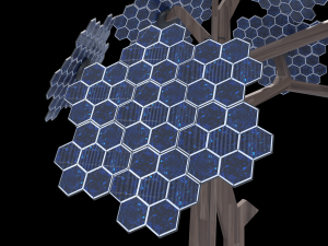 solar energy tree hexagonal cells Model 3D
