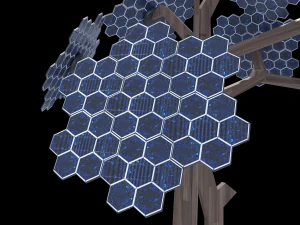 solar energy tree hexagonal cells 3D Model