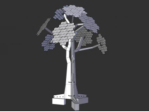 solar energy tree hexagonal cells 3D Model
