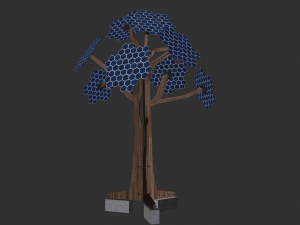 solar energy tree hexagonal cells Model 3D