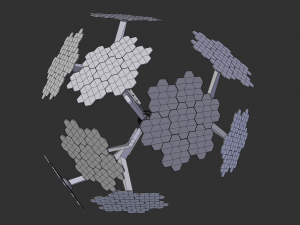 solar energy tree hexagonal cells Model 3D