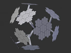 solar energy tree hexagonal cells 3D Model