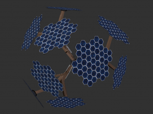 solar energy tree hexagonal cells Model 3D