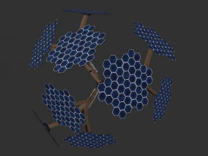 solar energy tree hexagonal cells 3D Model