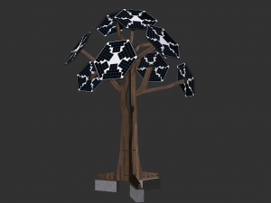 solar energy tree rectangular cells 3D मॉडल