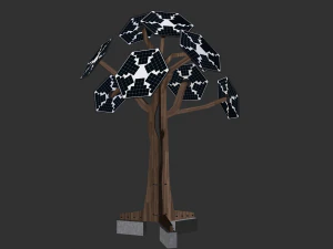 solar energy tree rectangular cells 3D Model
