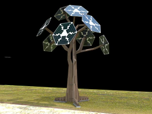 solar energy tree rectangular cells 3D Model