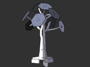 solar energy tree rectangular cells 3D Model