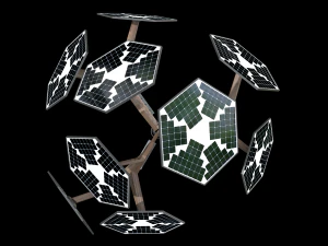 solar energy tree rectangular cells 3D Model