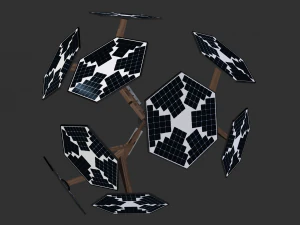 solar energy tree rectangular cells 3D Model