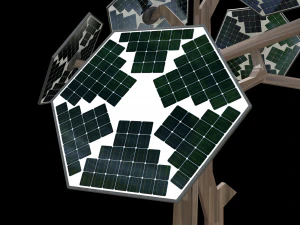 solar energy tree rectangular cells 3D Model