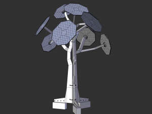solar energy tree octagonal panels Modello 3D