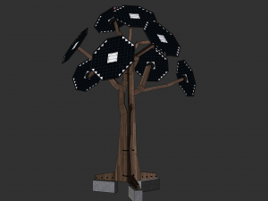 solar energy tree octagonal panels Modello 3D