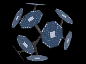 solar energy tree octagonal panels Modello 3D