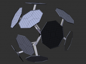 solar energy tree octagonal panels Modello 3D